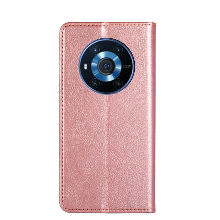 For Honor Magic3 Gloss Oil Solid Color Magnetic Leather Phone Case