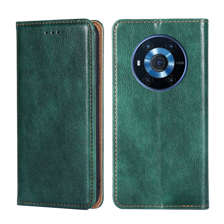 For Honor Magic3 Gloss Oil Solid Color Magnetic Leather Phone Case
