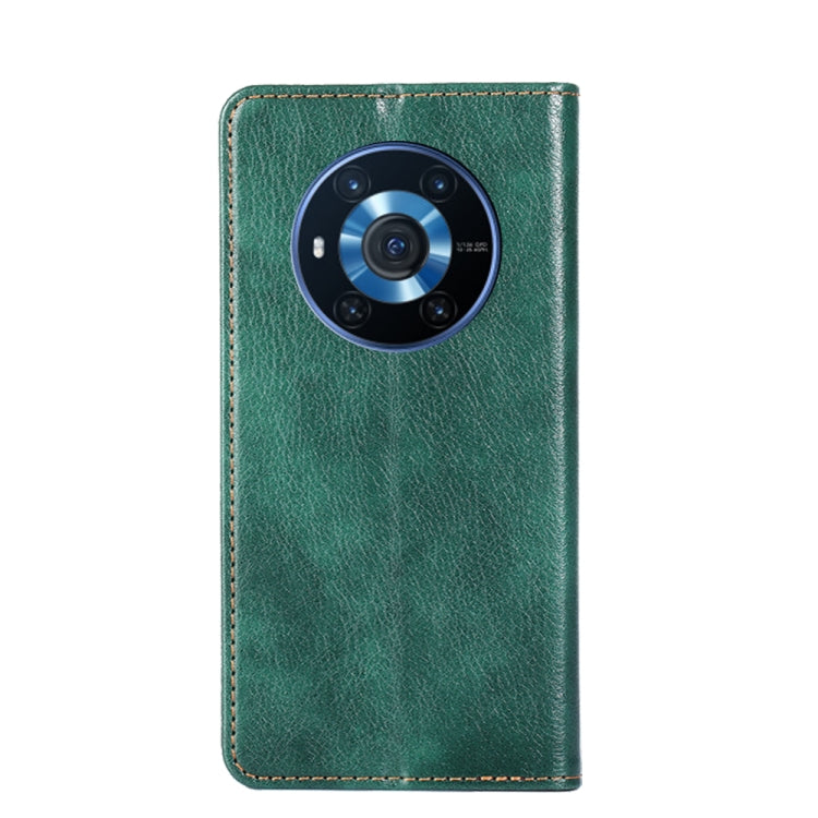For Honor Magic3 Gloss Oil Solid Color Magnetic Leather Phone Case