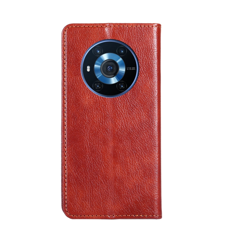 For Honor Magic3 Gloss Oil Solid Color Magnetic Leather Phone Case