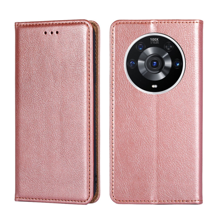 For Honor Magic3 Pro Gloss Oil Solid Color Magnetic Leather Phone Case