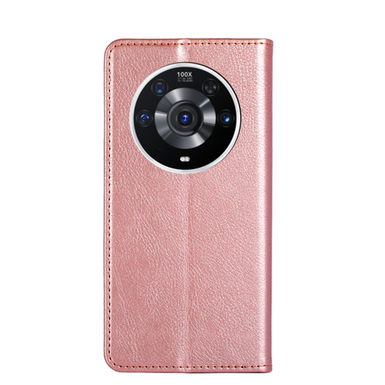 For Honor Magic3 Pro Gloss Oil Solid Color Magnetic Leather Phone Case