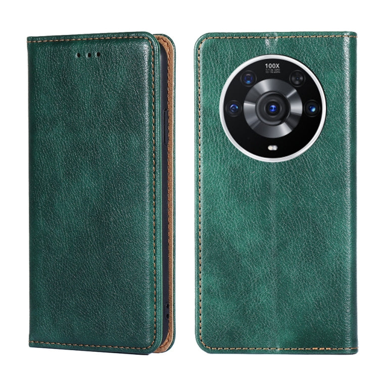 For Honor Magic3 Pro Gloss Oil Solid Color Magnetic Leather Phone Case