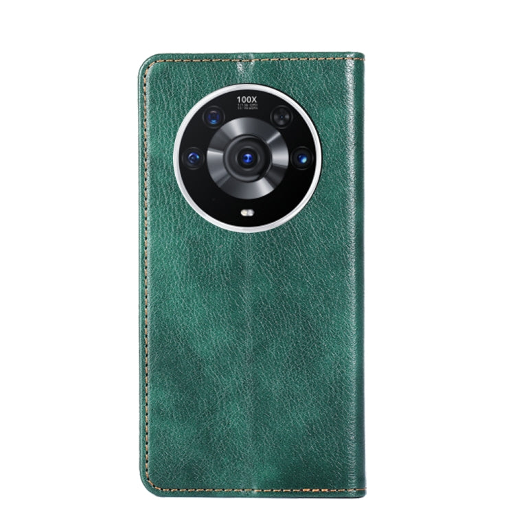 For Honor Magic3 Pro Gloss Oil Solid Color Magnetic Leather Phone Case