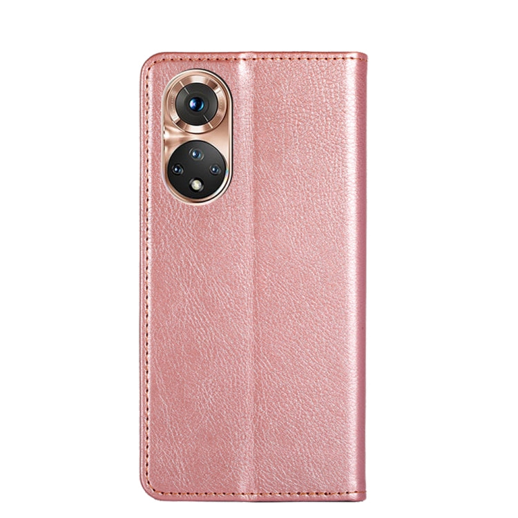For Honor 50 Gloss Oil Solid Color Magnetic Leather Phone Case