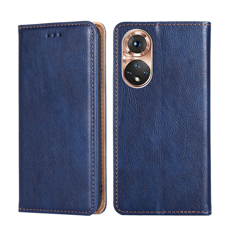 For Honor 50 Gloss Oil Solid Color Magnetic Leather Phone Case