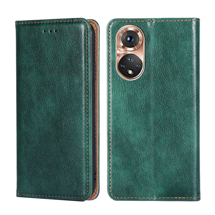 For Honor 50 Gloss Oil Solid Color Magnetic Leather Phone Case
