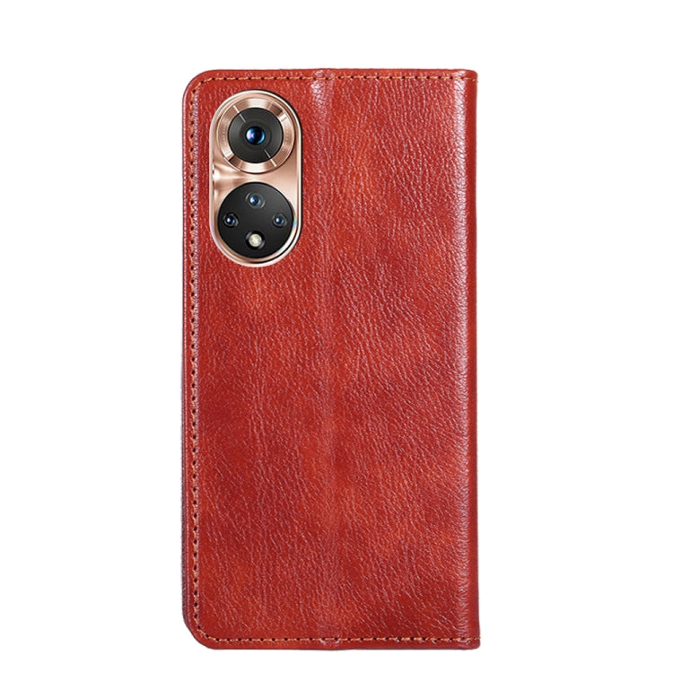 For Honor 50 Gloss Oil Solid Color Magnetic Leather Phone Case