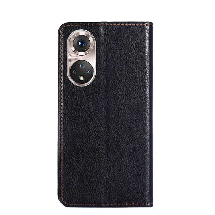 For Honor 50 Pro Gloss Oil Solid Color Magnetic Leather Phone Case