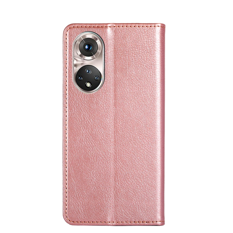 For Honor 50 Pro Gloss Oil Solid Color Magnetic Leather Phone Case
