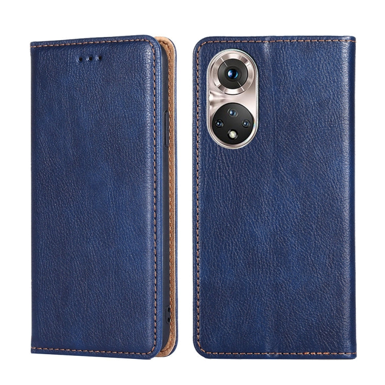 For Honor 50 Pro Gloss Oil Solid Color Magnetic Leather Phone Case