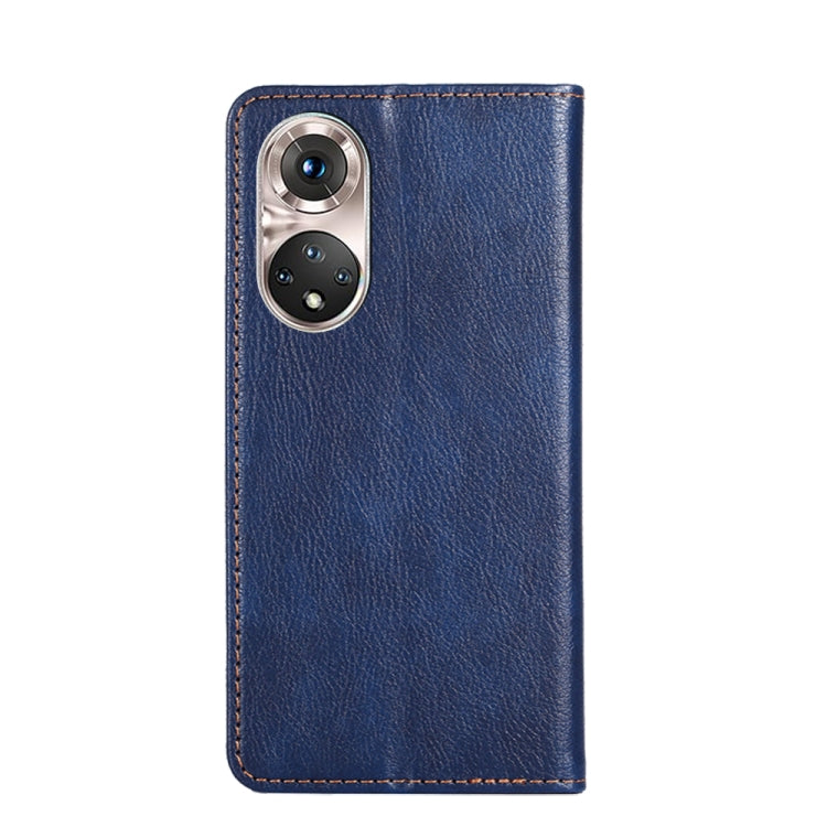 For Honor 50 Pro Gloss Oil Solid Color Magnetic Leather Phone Case