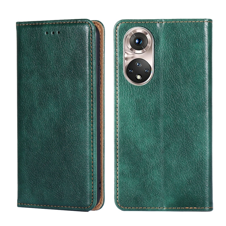 For Honor 50 Pro Gloss Oil Solid Color Magnetic Leather Phone Case