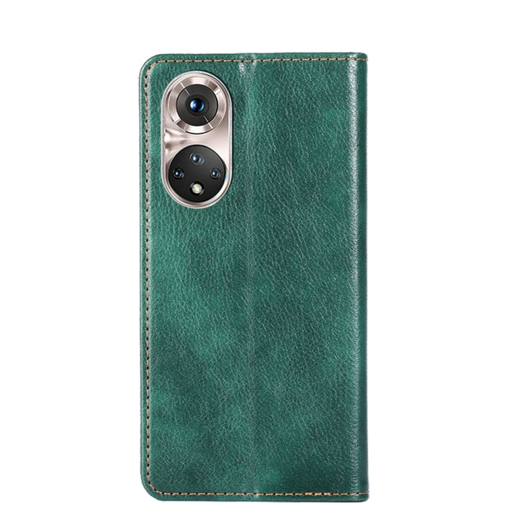 For Honor 50 Pro Gloss Oil Solid Color Magnetic Leather Phone Case