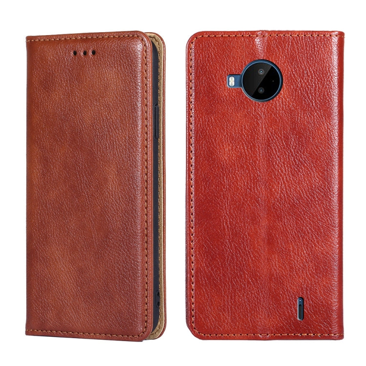 For Nokia C20 Plus Gloss Oil Solid Color Magnetic Leather Phone Case