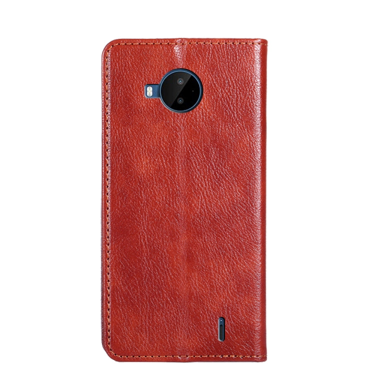 For Nokia C20 Plus Gloss Oil Solid Color Magnetic Leather Phone Case