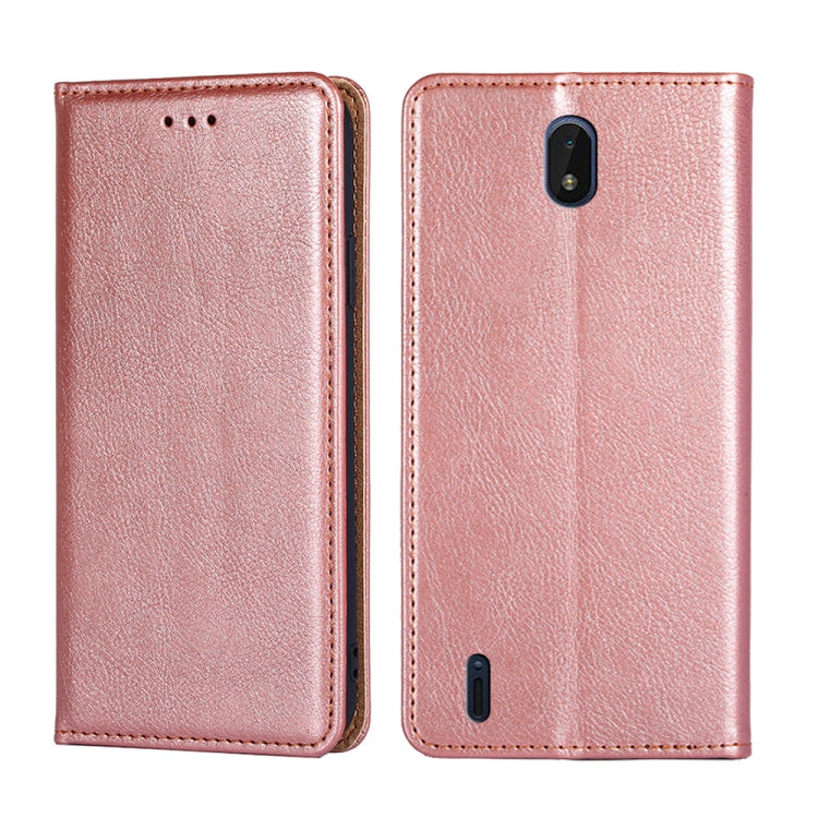 For Nokia C01 Plus / C1 2nd Edition Gloss Oil Solid Color Magnetic Leather Phone Case