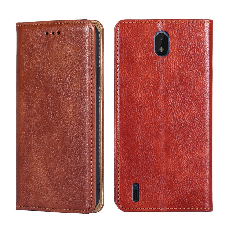 For Nokia C01 Plus / C1 2nd Edition Gloss Oil Solid Color Magnetic Leather Phone Case