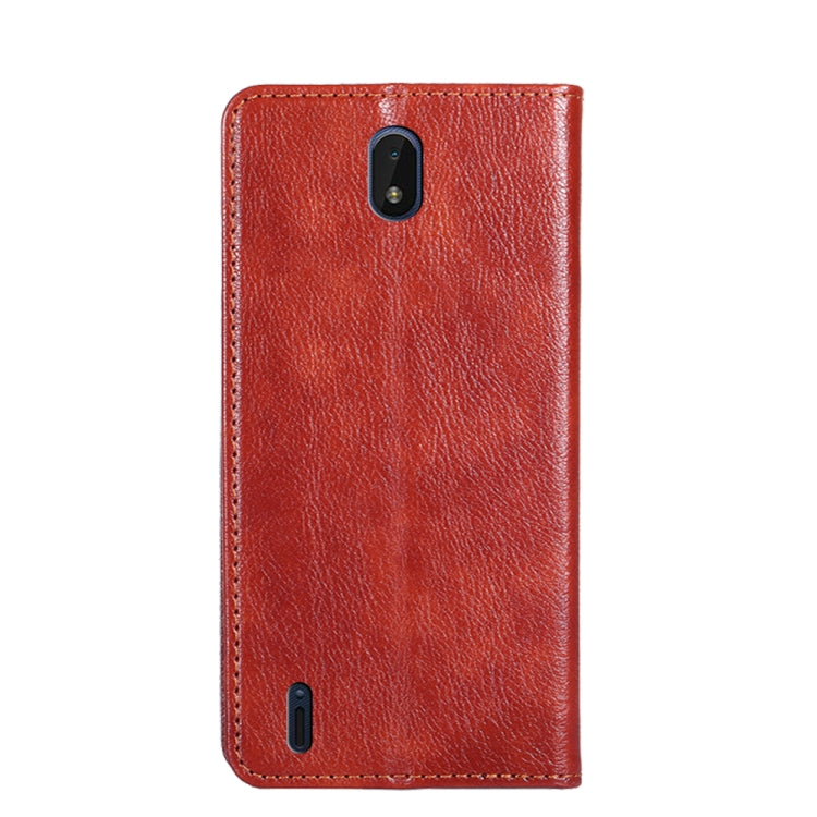 For Nokia C01 Plus / C1 2nd Edition Gloss Oil Solid Color Magnetic Leather Phone Case
