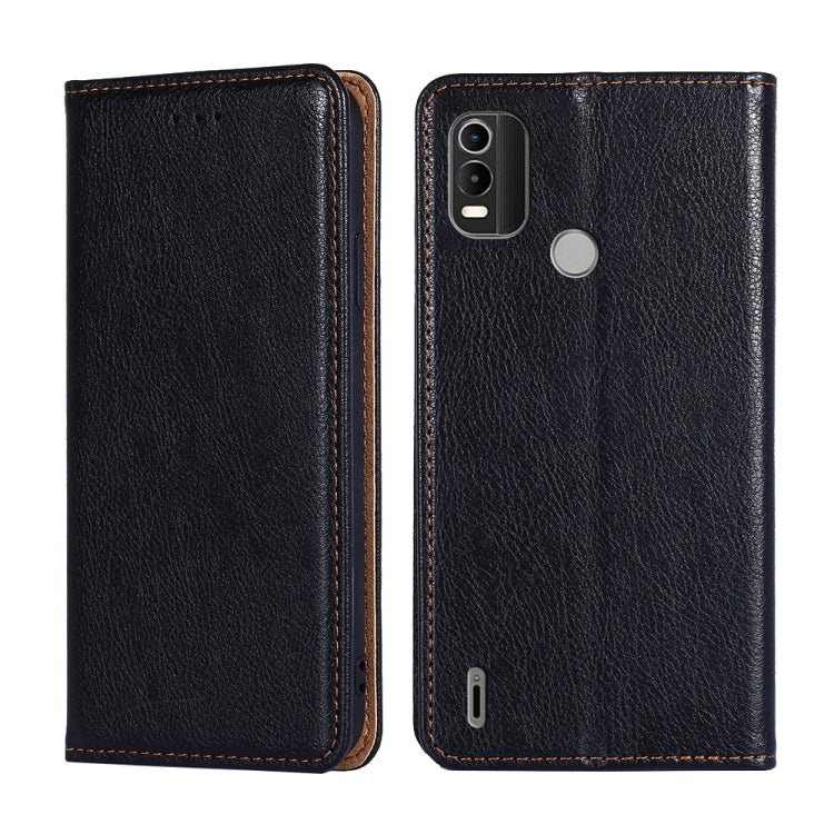 For Nokia C21 Plus Gloss Oil Solid Color Magnetic Leather Phone Case