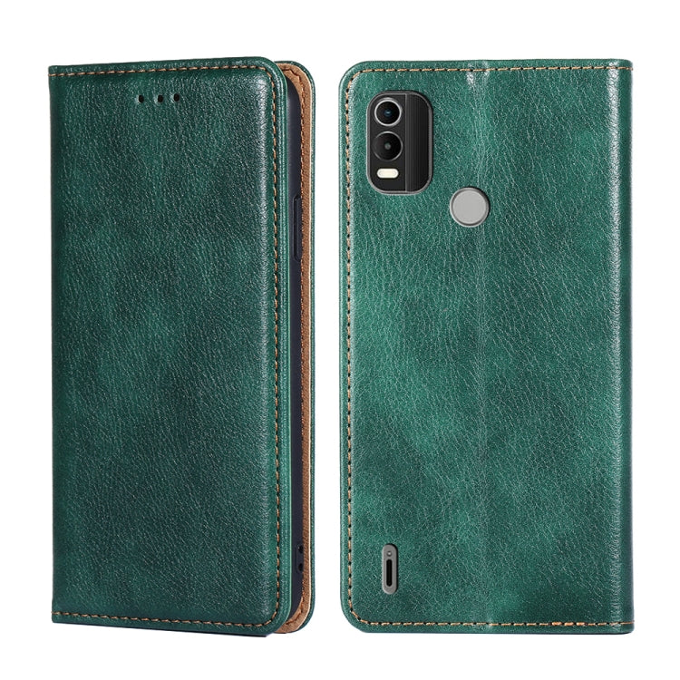 For Nokia C21 Plus Gloss Oil Solid Color Magnetic Leather Phone Case
