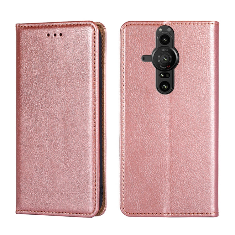 For Sony Xperia Pro-I Gloss Oil Solid Color Magnetic Leather Phone Case