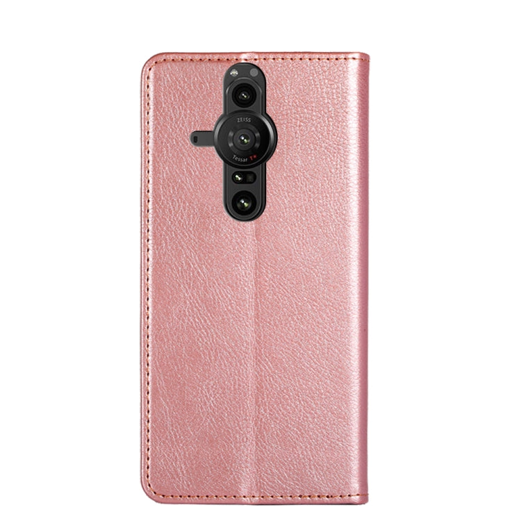 For Sony Xperia Pro-I Gloss Oil Solid Color Magnetic Leather Phone Case