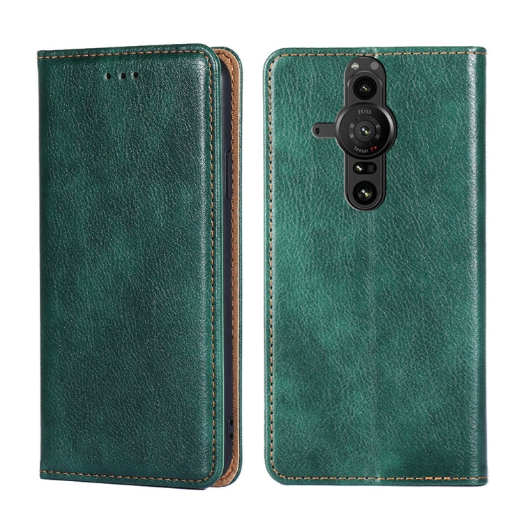 For Sony Xperia Pro-I Gloss Oil Solid Color Magnetic Leather Phone Case