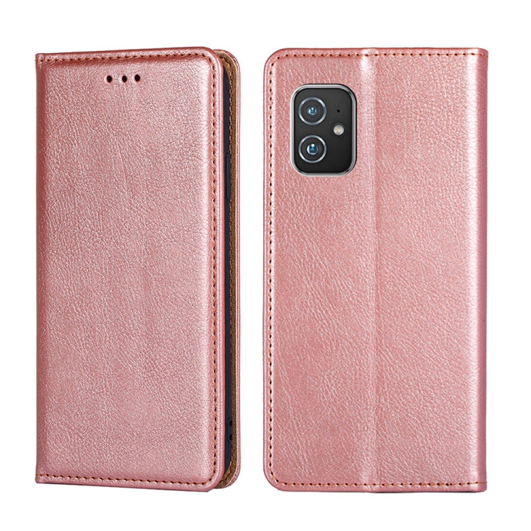 For Asus Zenfone 8 ZS590KS Gloss Oil Solid Color Magnetic Leather Phone Case