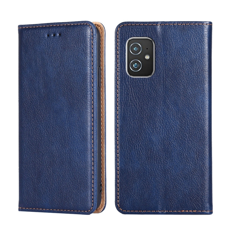 For Asus Zenfone 8 ZS590KS Gloss Oil Solid Color Magnetic Leather Phone Case