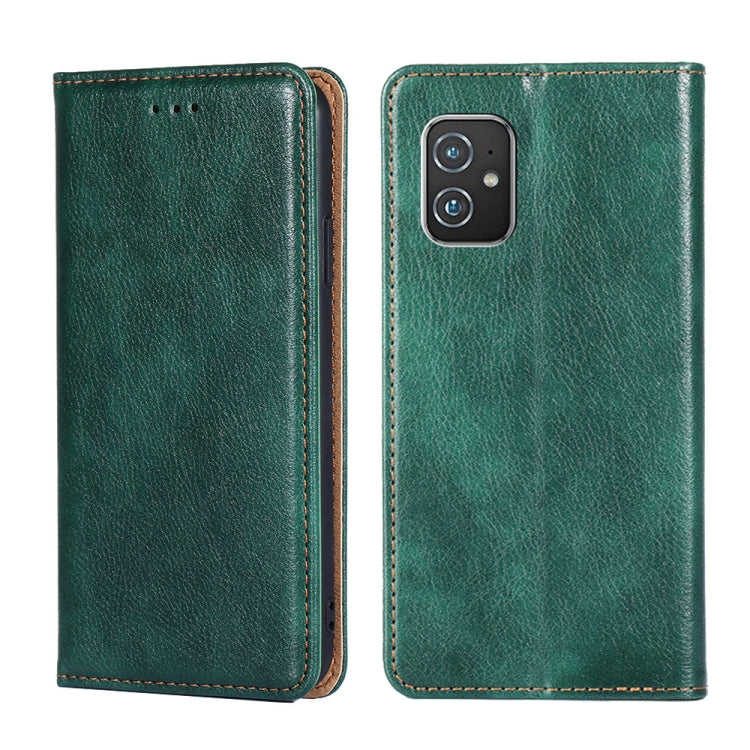 For Asus Zenfone 8 ZS590KS Gloss Oil Solid Color Magnetic Leather Phone Case