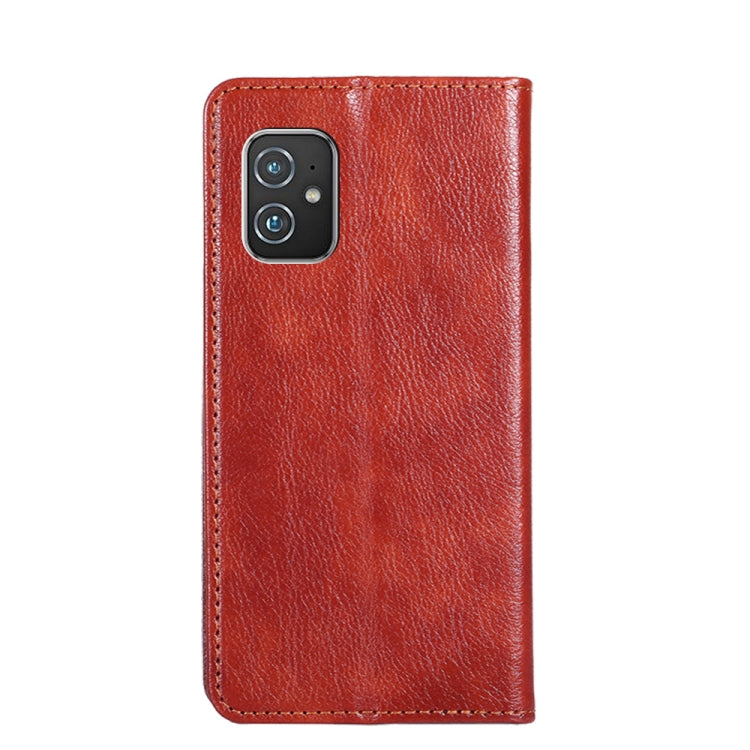For Asus Zenfone 8 ZS590KS Gloss Oil Solid Color Magnetic Leather Phone Case