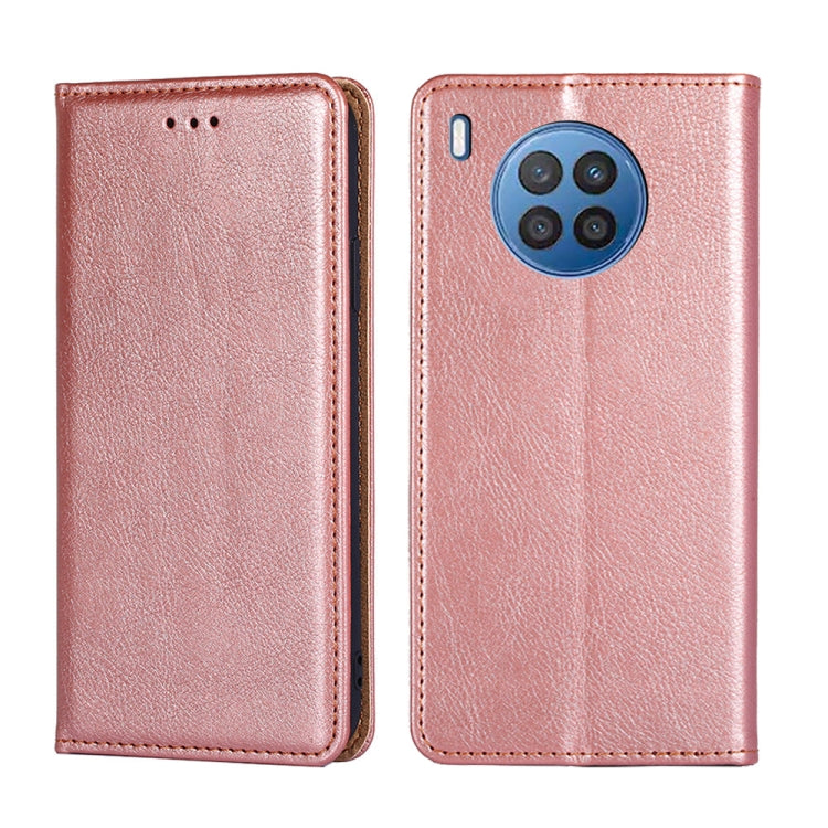 For Huawei nova 8i Gloss Oil Solid Color Magnetic Leather Phone Case