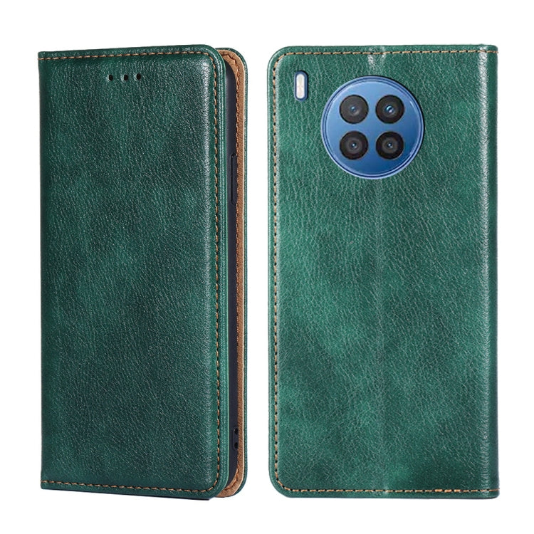 For Huawei nova 8i Gloss Oil Solid Color Magnetic Leather Phone Case