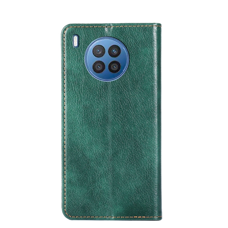 For Huawei nova 8i Gloss Oil Solid Color Magnetic Leather Phone Case