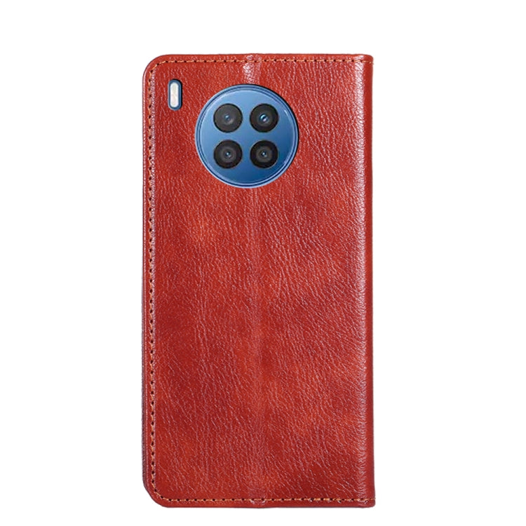 For Huawei nova 8i Gloss Oil Solid Color Magnetic Leather Phone Case