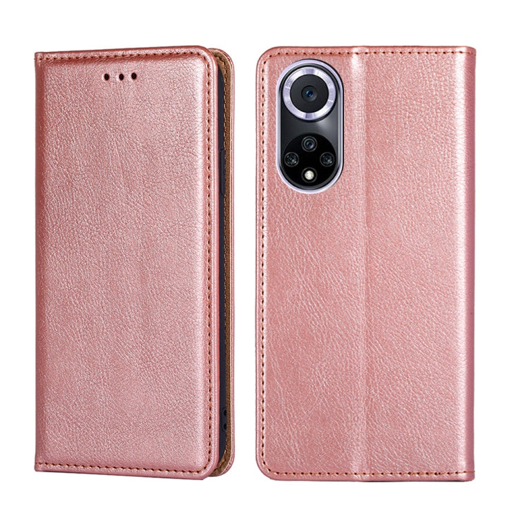 For Huawei nova 9 Gloss Oil Solid Color Magnetic Leather Phone Case