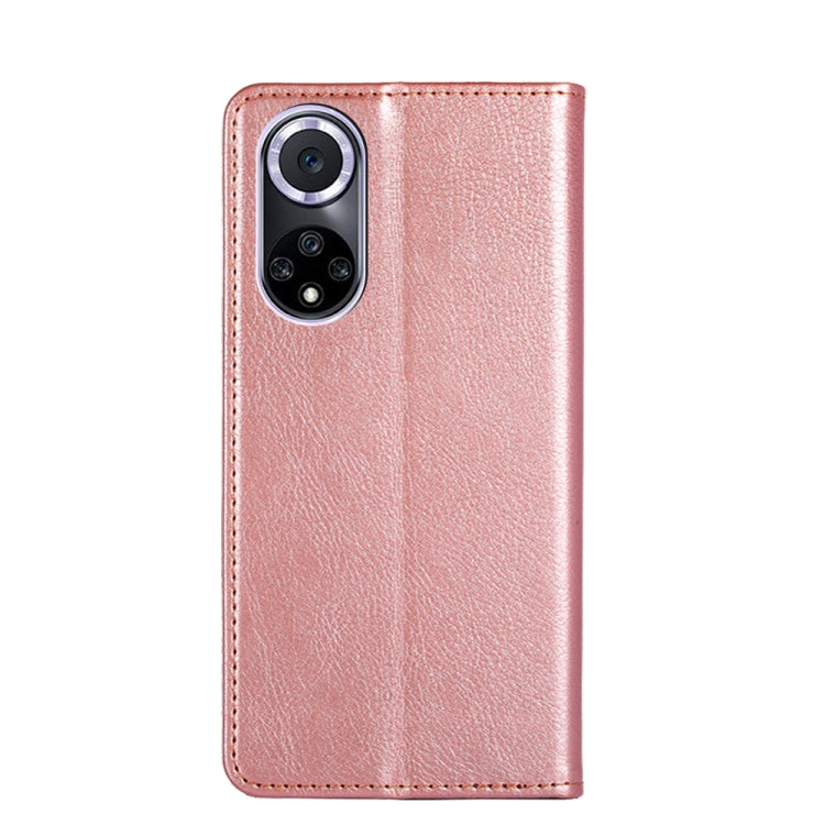 For Huawei nova 9 Gloss Oil Solid Color Magnetic Leather Phone Case