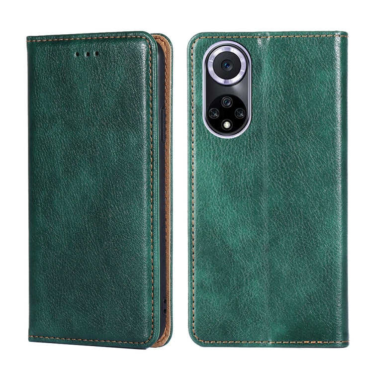 For Huawei nova 9 Gloss Oil Solid Color Magnetic Leather Phone Case