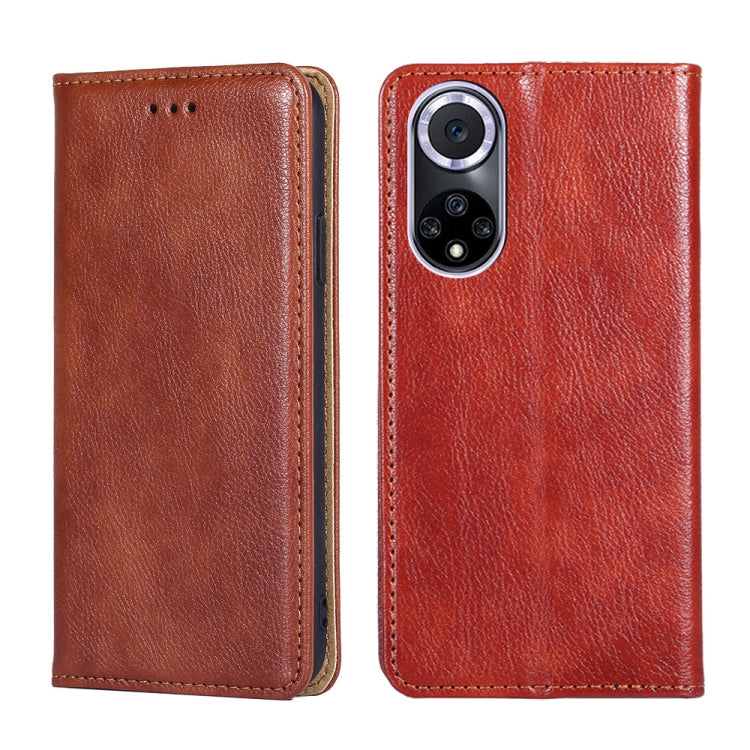 For Huawei nova 9 Gloss Oil Solid Color Magnetic Leather Phone Case