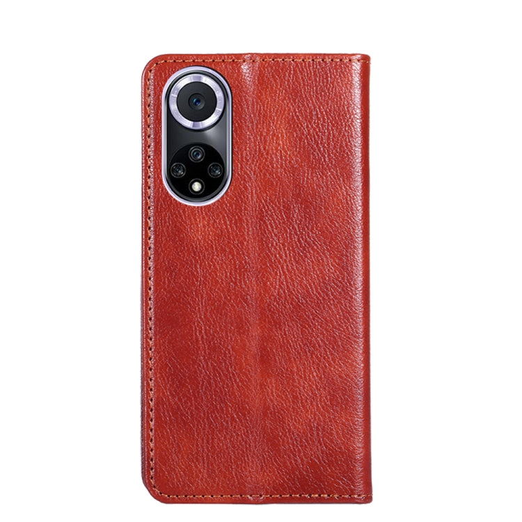 For Huawei nova 9 Gloss Oil Solid Color Magnetic Leather Phone Case
