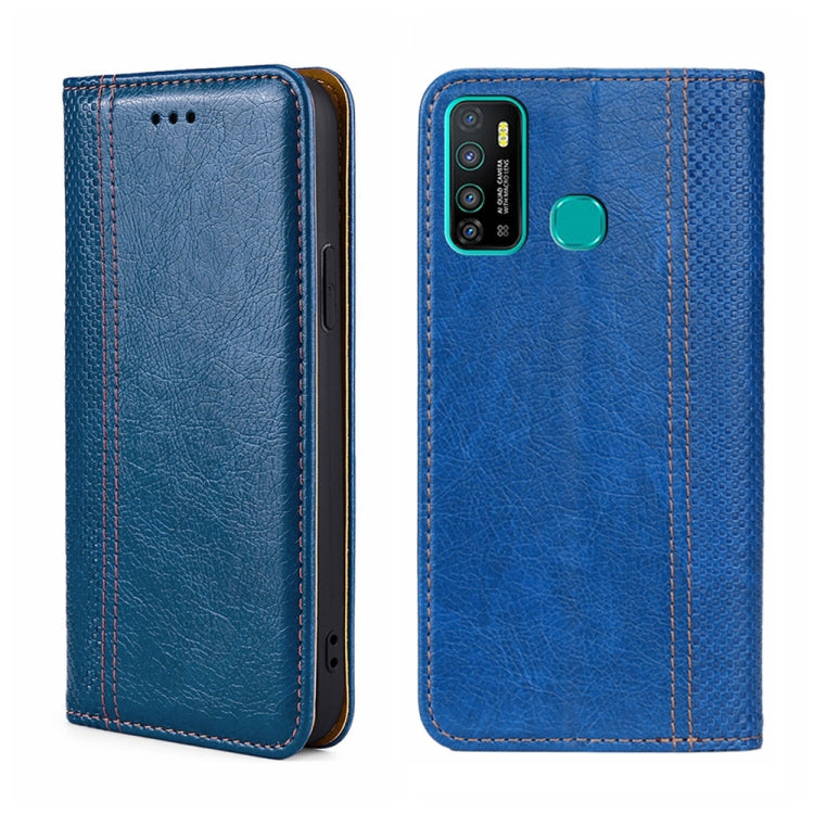 For Infinix Hot 9/Note 7 lite Grid Texture Magnetic Flip Leather Phone Case