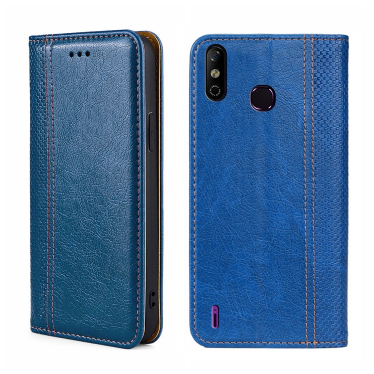 For Infinix Smart 4 Grid Texture Magnetic Flip Leather Phone Case