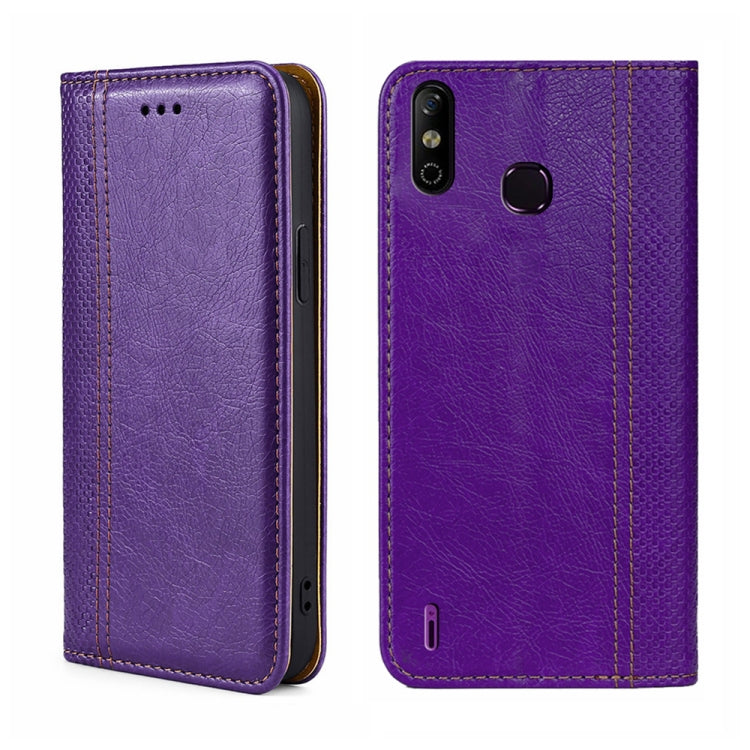 For Infinix Smart 4 Grid Texture Magnetic Flip Leather Phone Case