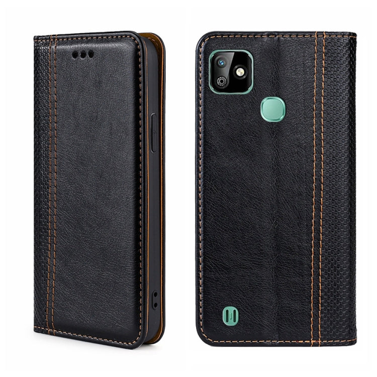 For Infinix Smart HD 2021 Grid Texture Magnetic Flip Leather Phone Case