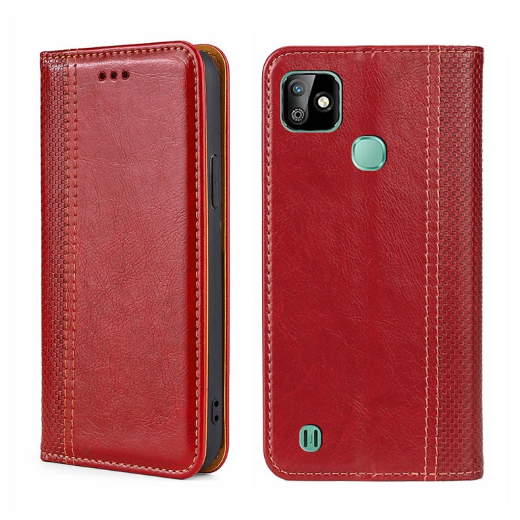 For Infinix Smart HD 2021 Grid Texture Magnetic Flip Leather Phone Case