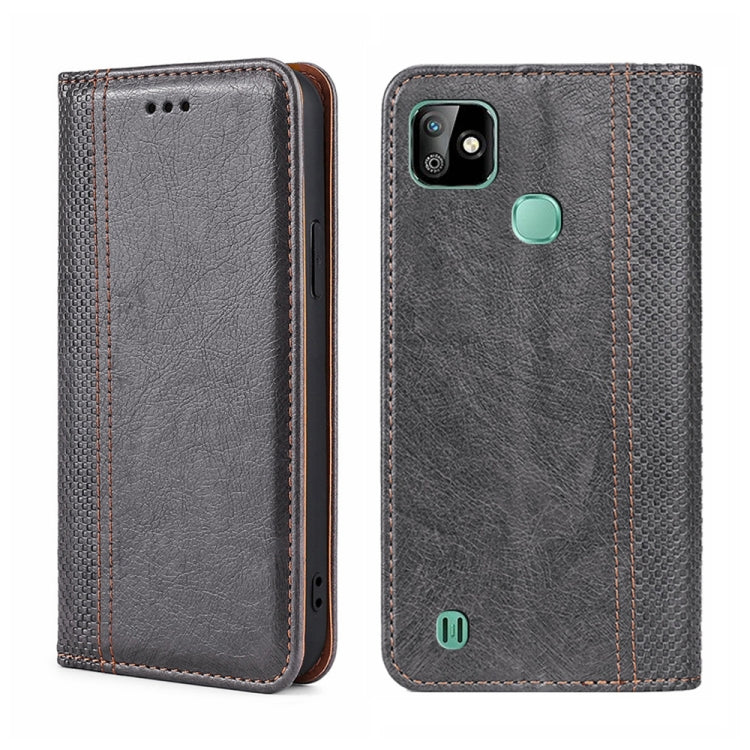 For Infinix Smart HD 2021 Grid Texture Magnetic Flip Leather Phone Case
