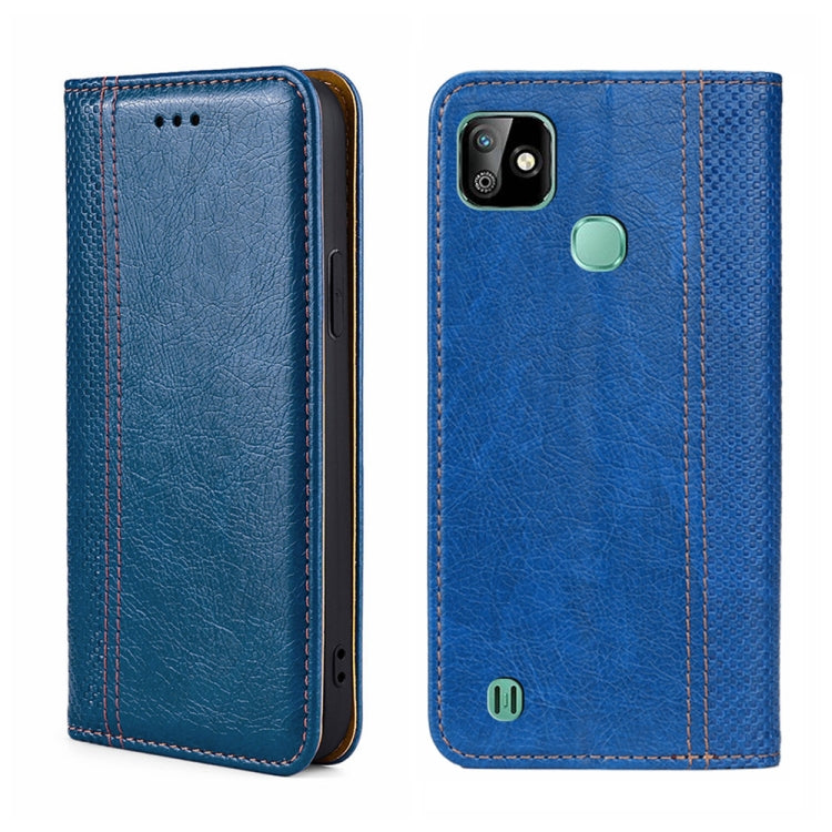For Infinix Smart HD 2021 Grid Texture Magnetic Flip Leather Phone Case