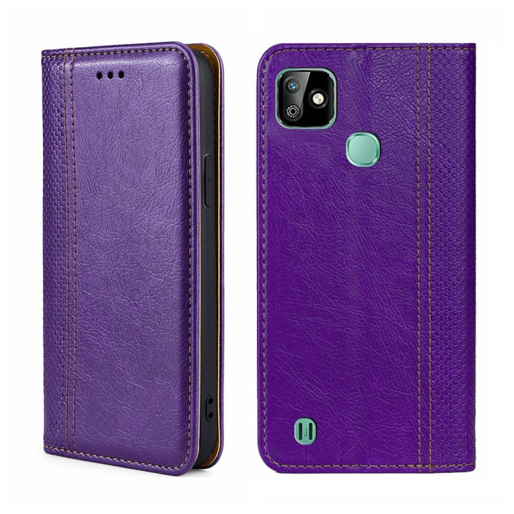 For Infinix Smart HD 2021 Grid Texture Magnetic Flip Leather Phone Case
