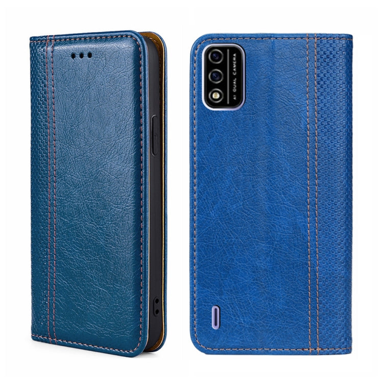 For Itel A48 Grid Texture Magnetic Flip Leather Phone Case